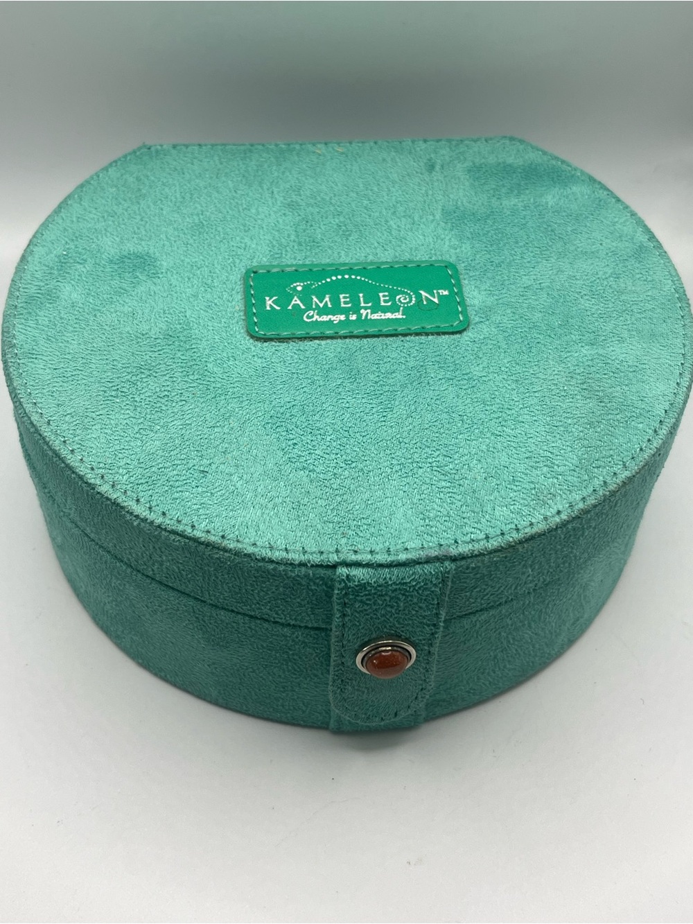 Kameleon Teal Round Jewelry Organizer Case